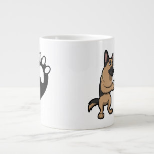 German Shepherd Dog Breed & Coffee In The Mornings Giant Coffee Mug