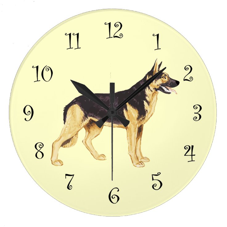 German Shepherd Dog Breed Wall Clocks Zazzle