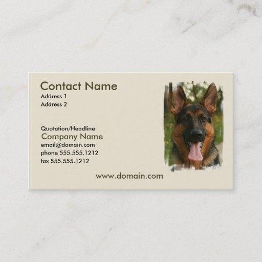 Customizable German Shepherd Dog Business Card