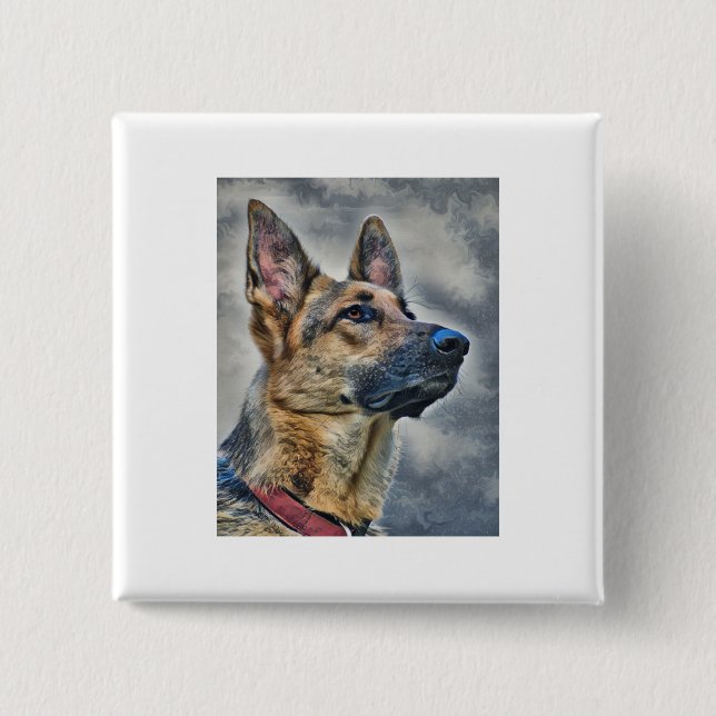 German Shepherd Dog Button (Front)