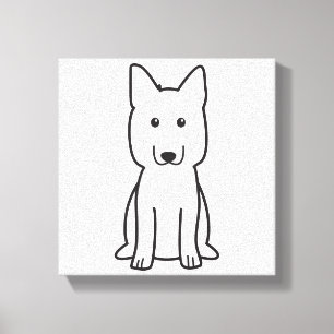 German Shepherd Dog Cartoon Canvas Print