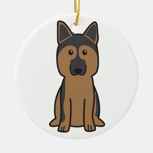 German Shepherd Dog Cartoon Ceramic Ornament