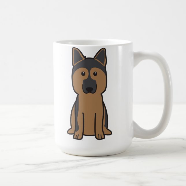 German Shepherd Dog Cartoon Coffee Mug (Right)