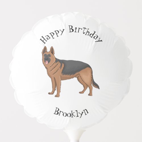 German shepherd dog cartoon illustration balloon