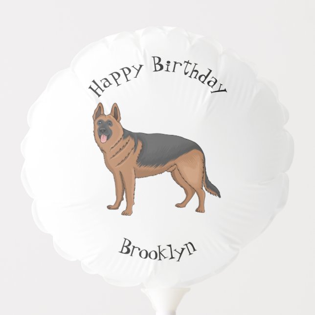 German shepherd dog cartoon illustration balloon (Front)