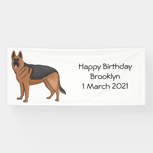 German shepherd dog cartoon illustration  banner (Horizontal)