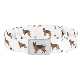 German shepherd dog cartoon illustration belt