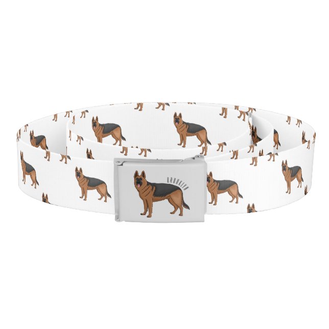 German shepherd dog cartoon illustration belt (Coil)