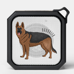German shepherd dog cartoon illustration bluetooth speaker