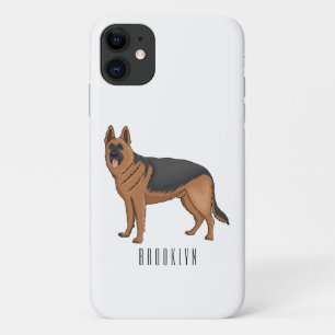 German shepherd dog cartoon illustration iPhone 11 case