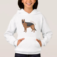 German shepherd dog cartoon illustration