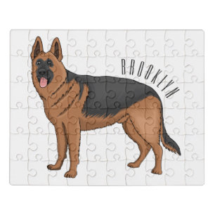 German shepherd dog cartoon illustration jigsaw puzzle