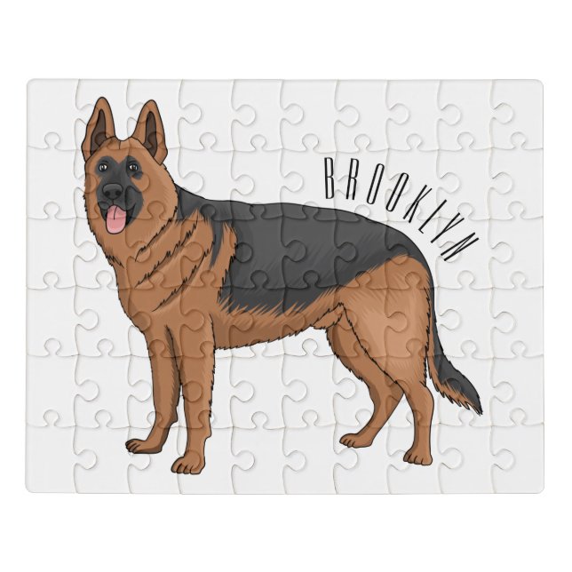 German shepherd dog cartoon illustration jigsaw puzzle (Puzzle Horizontal)