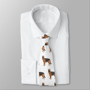 German shepherd dog cartoon illustration neck tie