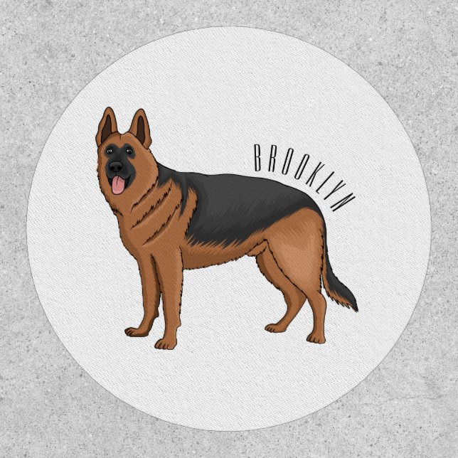 German shepherd dog cartoon illustration  patch (Front)