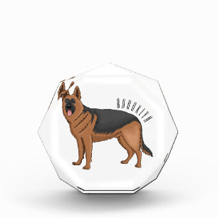 German shepherd dog cartoon illustration photo block