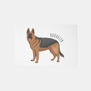 German shepherd dog cartoon illustration  rug