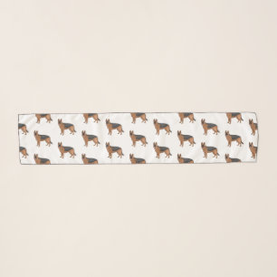 German shepherd dog cartoon illustration  scarf