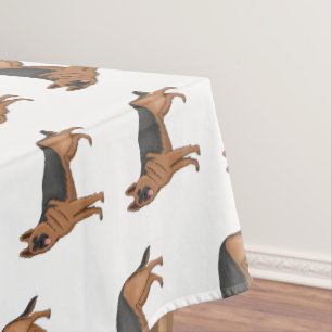 German shepherd dog cartoon illustration  tablecloth