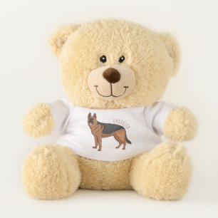 German shepherd dog cartoon illustration teddy bear