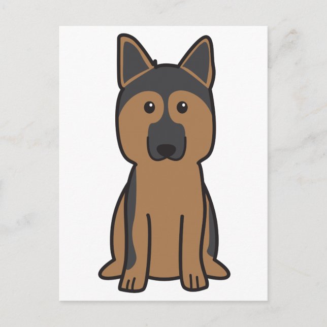 German Shepherd Dog Cartoon Postcard (Front)