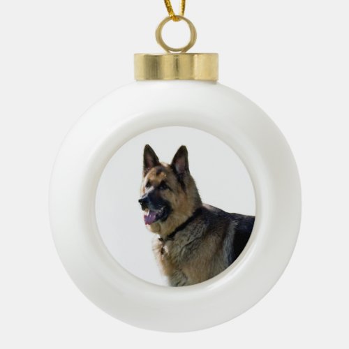 German Shepherd dog Ceramic Christmas Ornament