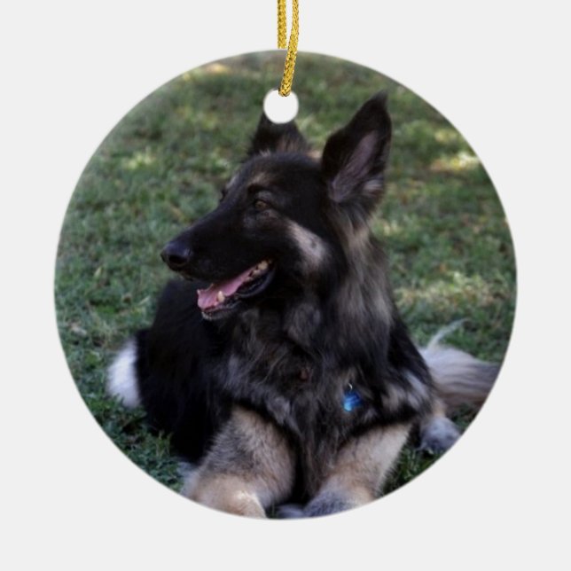 German Shepherd Dog Ceramic Ornament (Front)