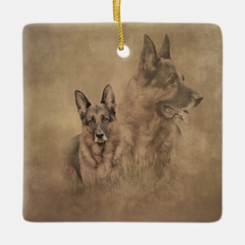 German Shepherd Dog Ceramic Ornament