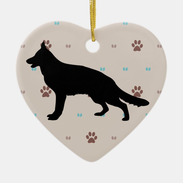German Shepherd Dog Ceramic Ornament (Front)