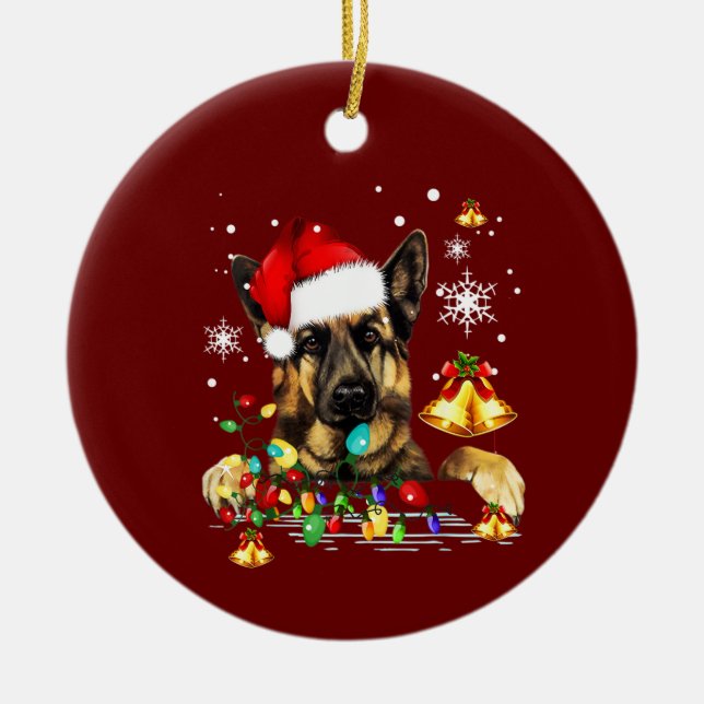 German Shepherd Dog Ceramic Ornament (Front)