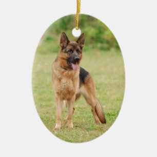 German shepherd dog ceramic ornament