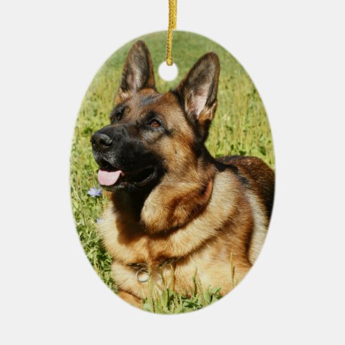 German Shepherd Dog Ceramic Ornament