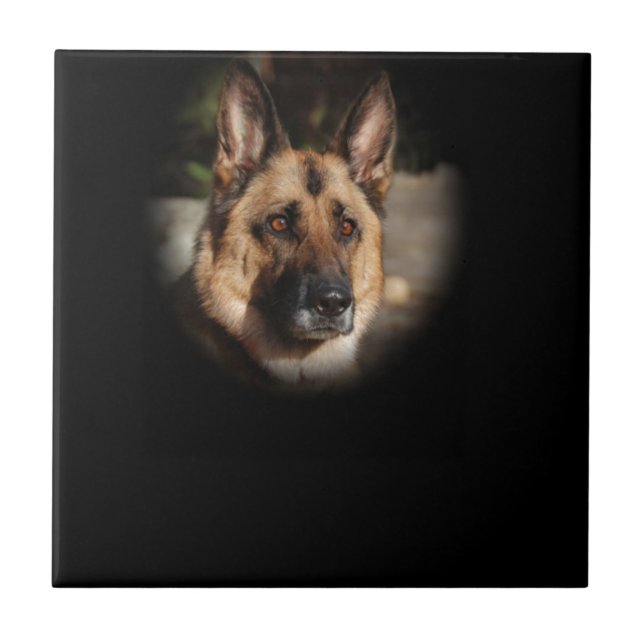 German Shepherd Dog Ceramic Tile (Front)