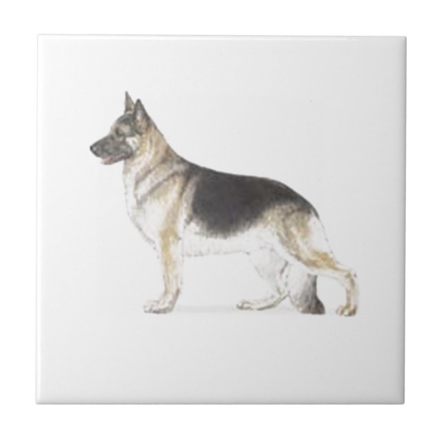 German Shepherd Dog Ceramic Tile (Front)