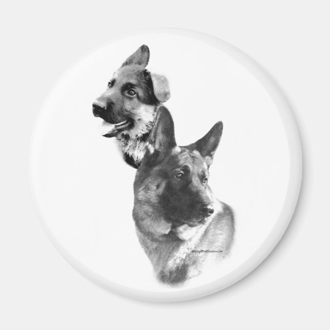 German Shepherd Dog Charcoal 2 Magnet (Front)