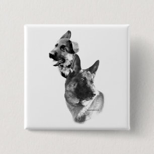 German Shepherd Dog Charcoal 2 Pinback Button