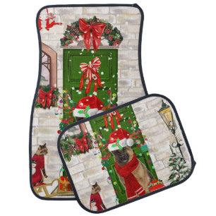 German Shepherd Dog Christmas Car Floor Mat