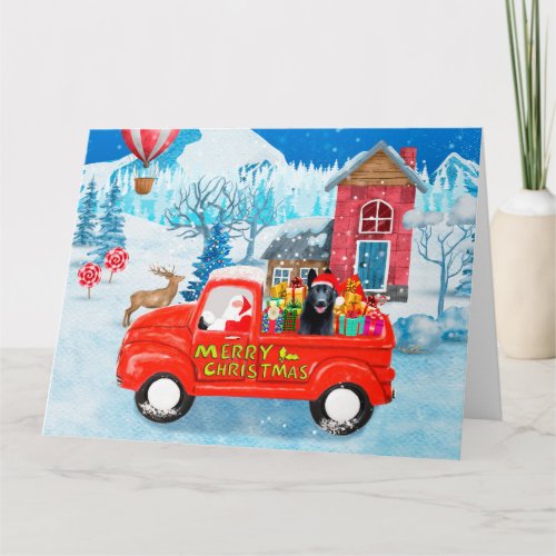 German Shepherd Dog Christmas Delivery Truck Snow  Card