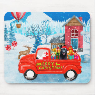 German Shepherd Dog Christmas Delivery Truck Snow Mouse Pad