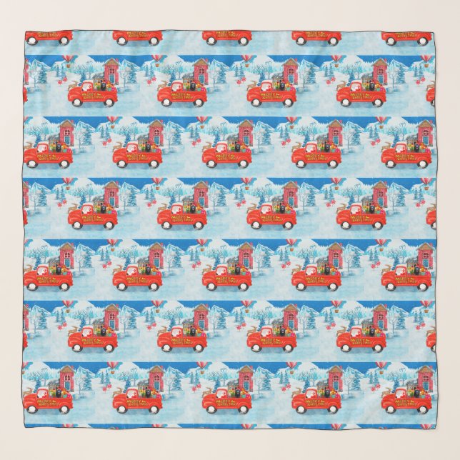 German Shepherd Dog Christmas Delivery Truck Snow  Scarf (Front)