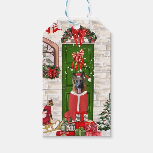 German Shepherd Dog Christmas   Gift Tags