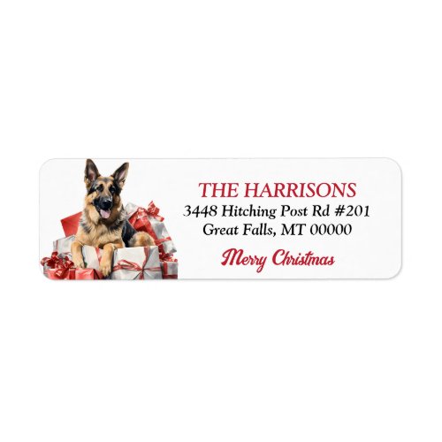 German Shepherd Dog Christmas Gifts Return Address Label