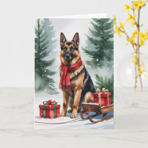 German Shepherd Dog Christmas Greeting Card
