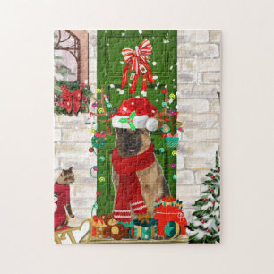 German Shepherd Dog Christmas Jigsaw Puzzle