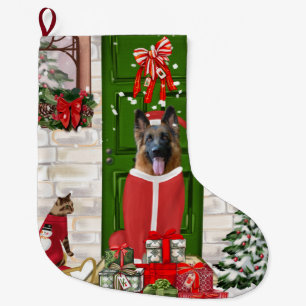 German Shepherd Dog Christmas  Large Christmas Stocking