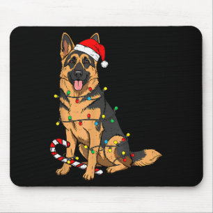 German Shepherd Dog Christmas Lights Xmas Pet Dog Mouse Pad