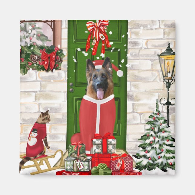German Shepherd Dog Christmas   Magnet (Front)