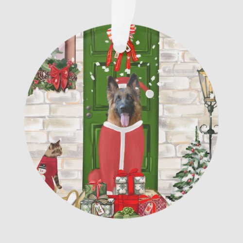 German Shepherd Dog Christmas   Ornament