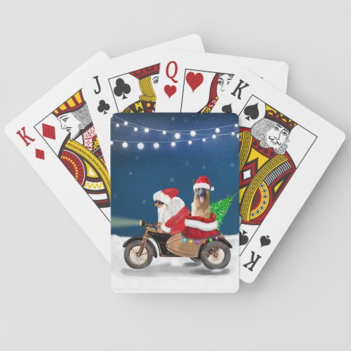 German Shepherd dog Christmas Santa Claus   Poker Cards