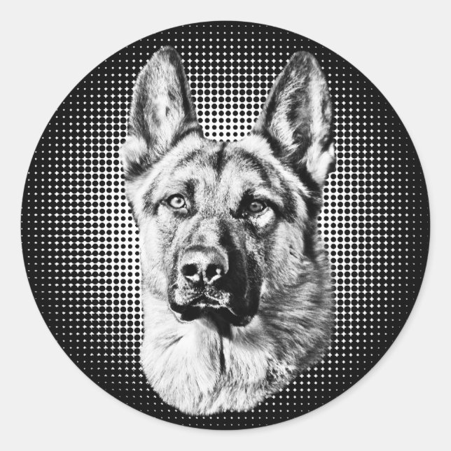 German Shepherd dog Classic Round Sticker (Front)